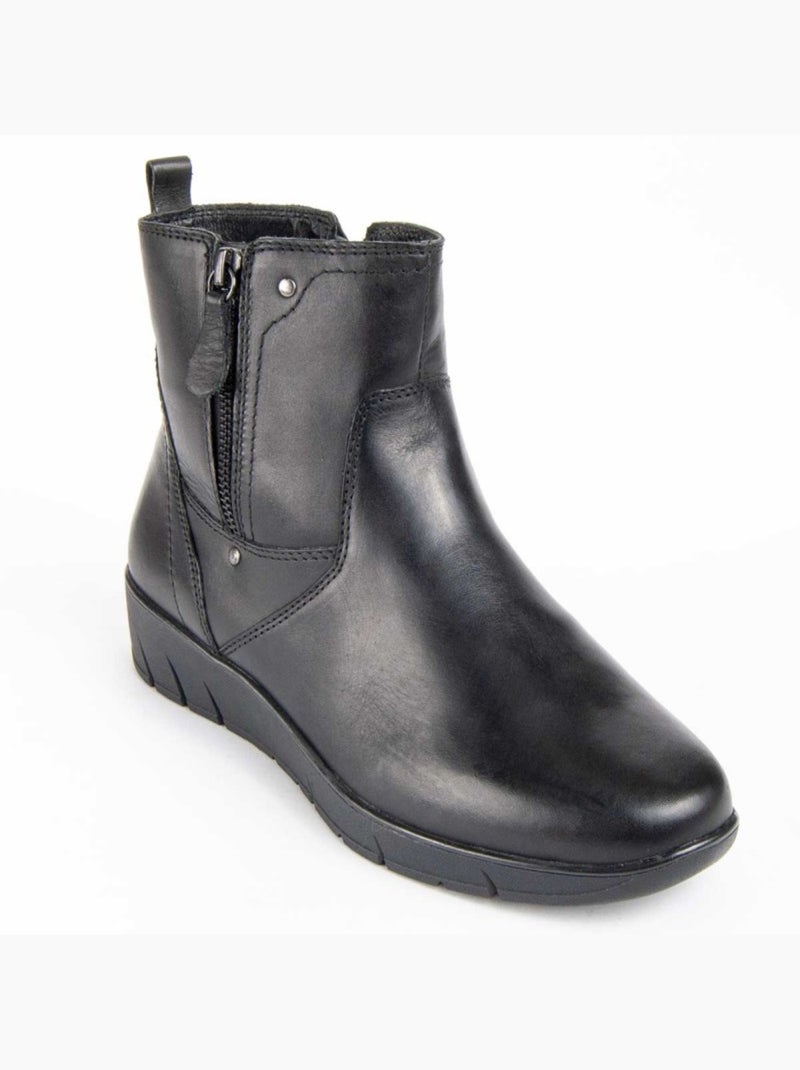 Botim Couro Natural Purapiel Preto - Kiabi