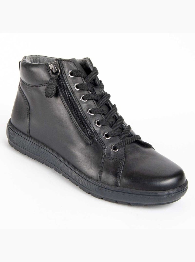 Botim Couro Natural Purapiel Preto - Kiabi