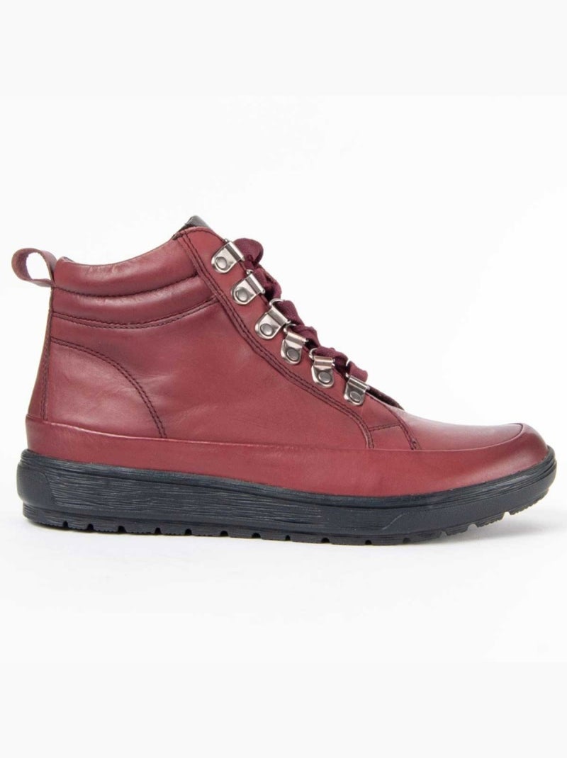 Botim Couro Natural Purapiel Vermelho - Kiabi