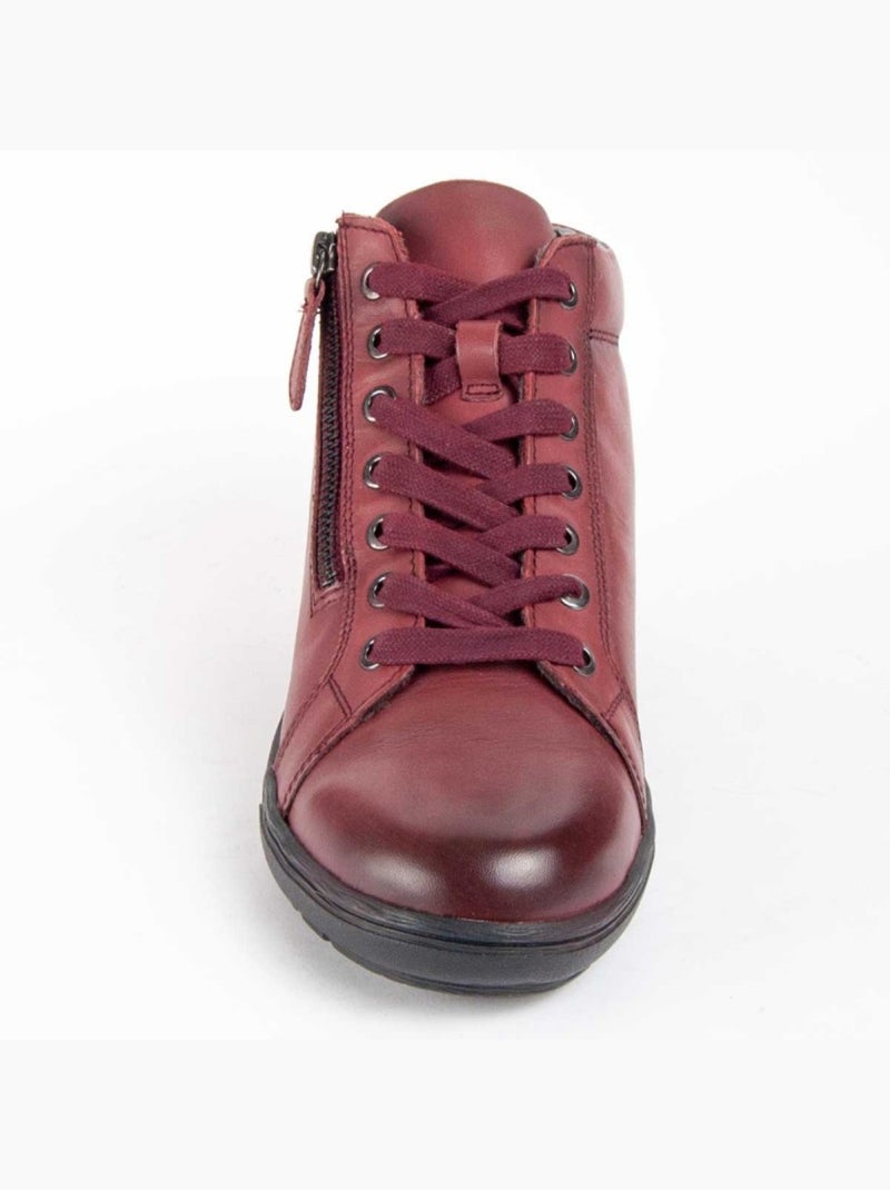 Botim Couro Natural Purapiel Vermelho - Kiabi