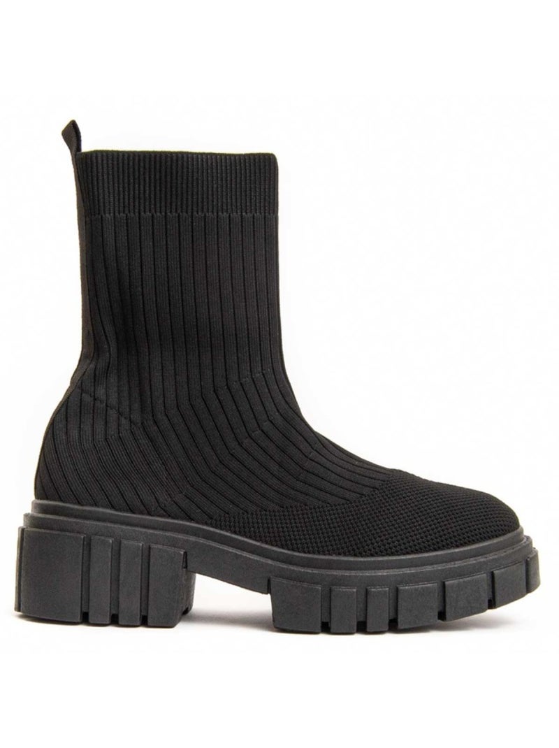 Botim De Plataforma Tecido Montevita Preto - Kiabi