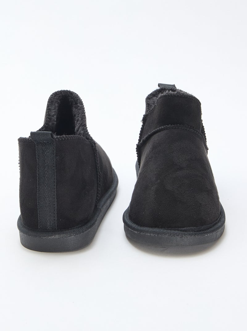 Botins baixos forrados Preto - Kiabi
