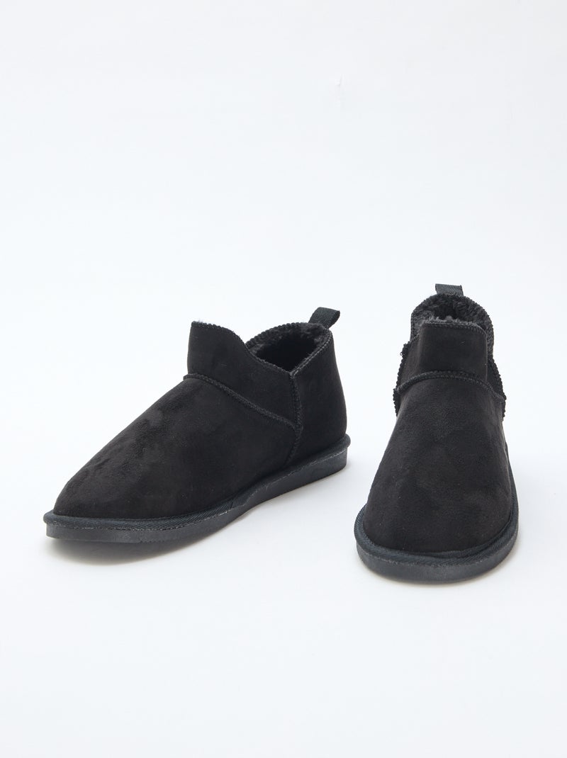 Botins baixos forrados Preto - Kiabi