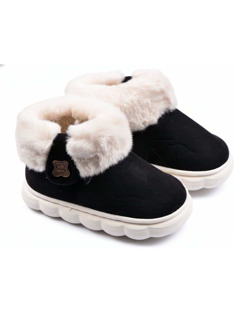 Botins Chinelos Rapariga Quentes e Leves MP9760 Preto - Kiabi