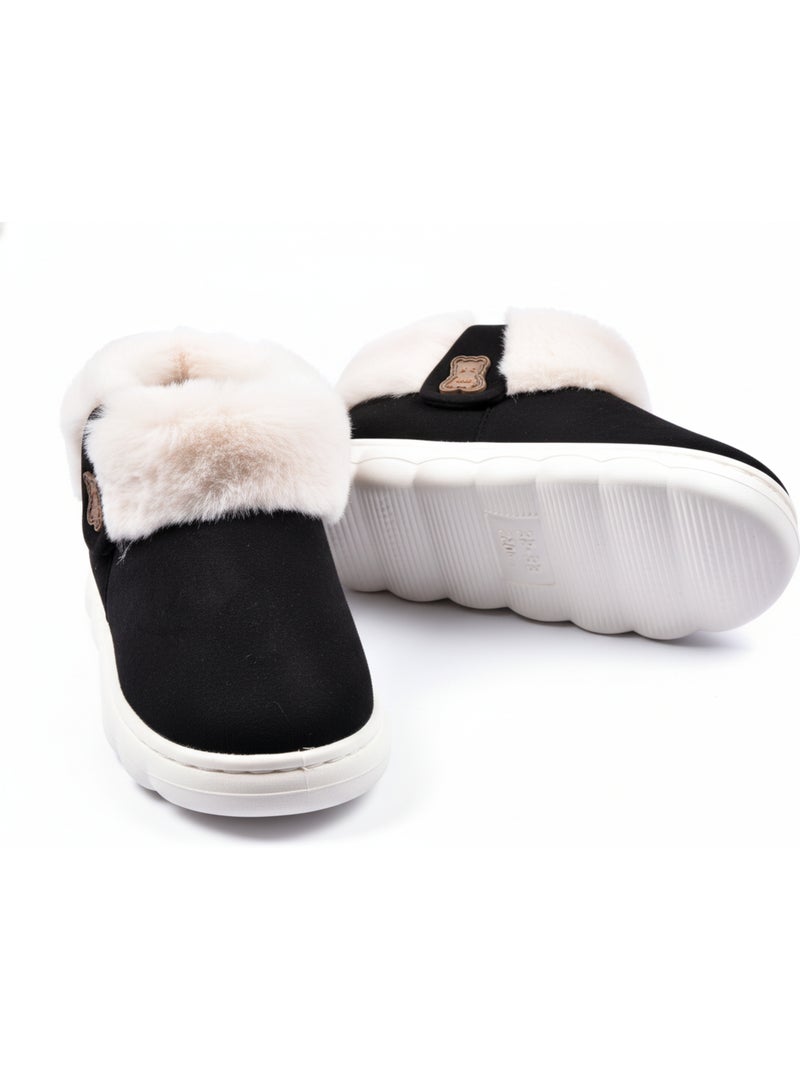 Botins Chinelos Rapariga Quentes e Leves MP9760 Preto - Kiabi