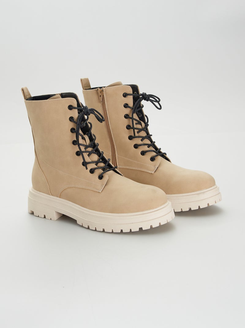 Botins claros de cano alto BEGE - Kiabi