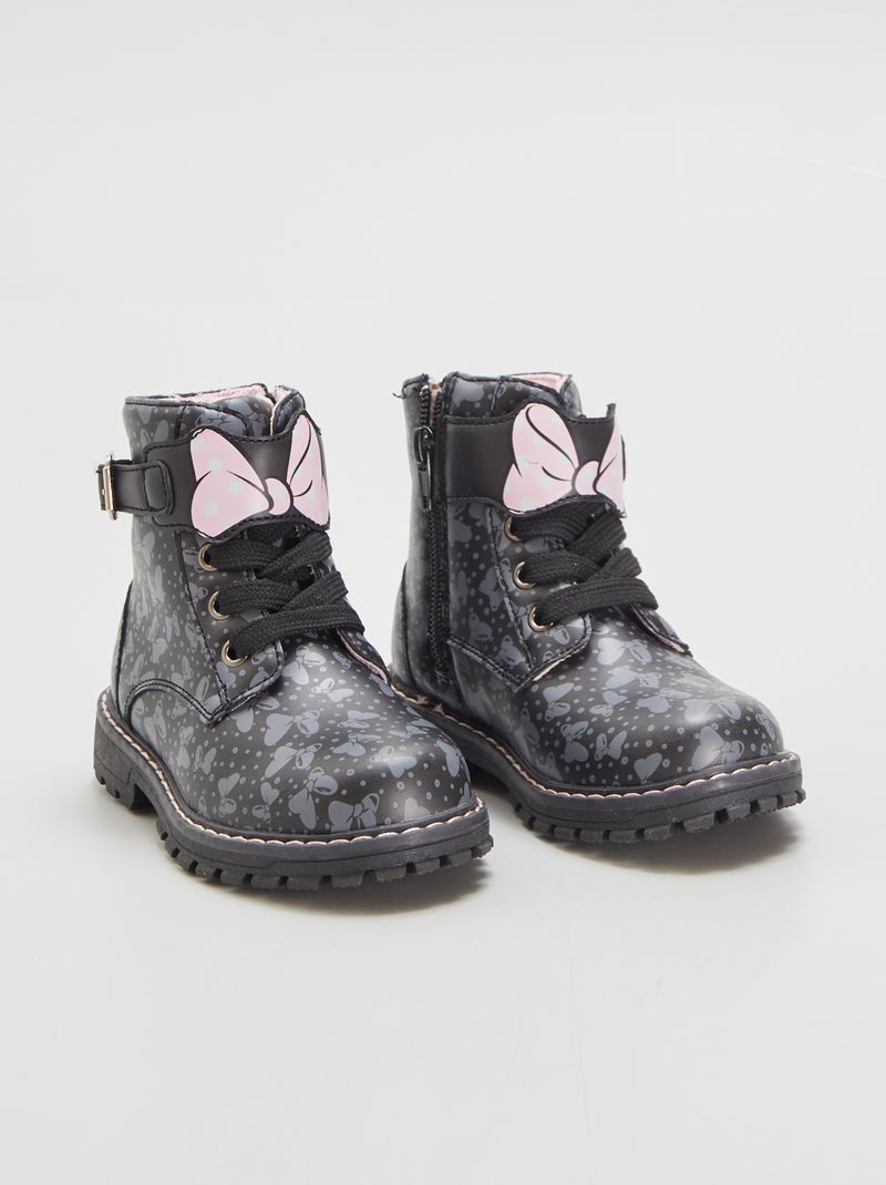 Botins com atacadores 'Minnie' PRETO - Kiabi