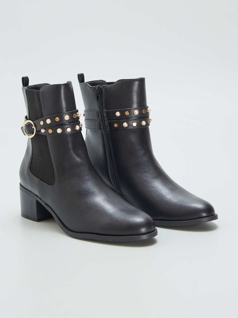Botins com fivela de fantasia Preto - Kiabi