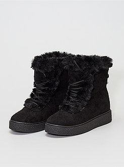 Botins com imitação em pelo - Kiabi