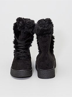 Botins com imitação em pelo - Kiabi