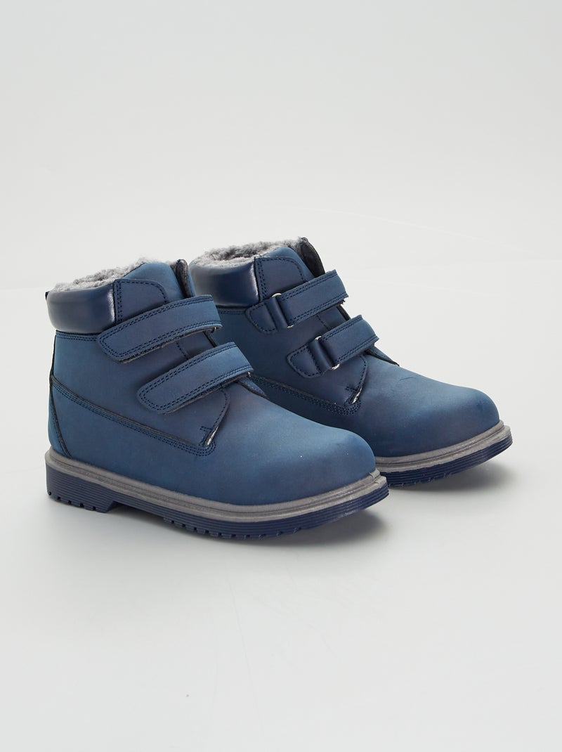 Botins com o interior forrado a efeito lã de carneiro AZUL - Kiabi
