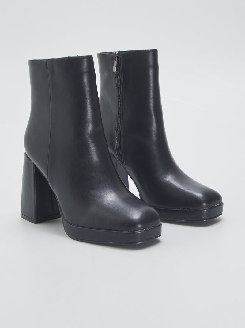 Botins com salto Preto - Kiabi