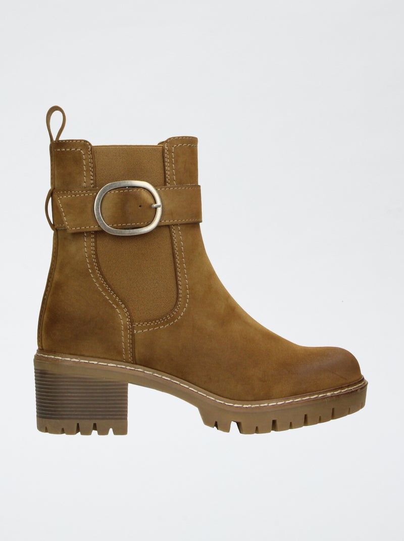 Botins com sola tratorada Castanho - Kiabi