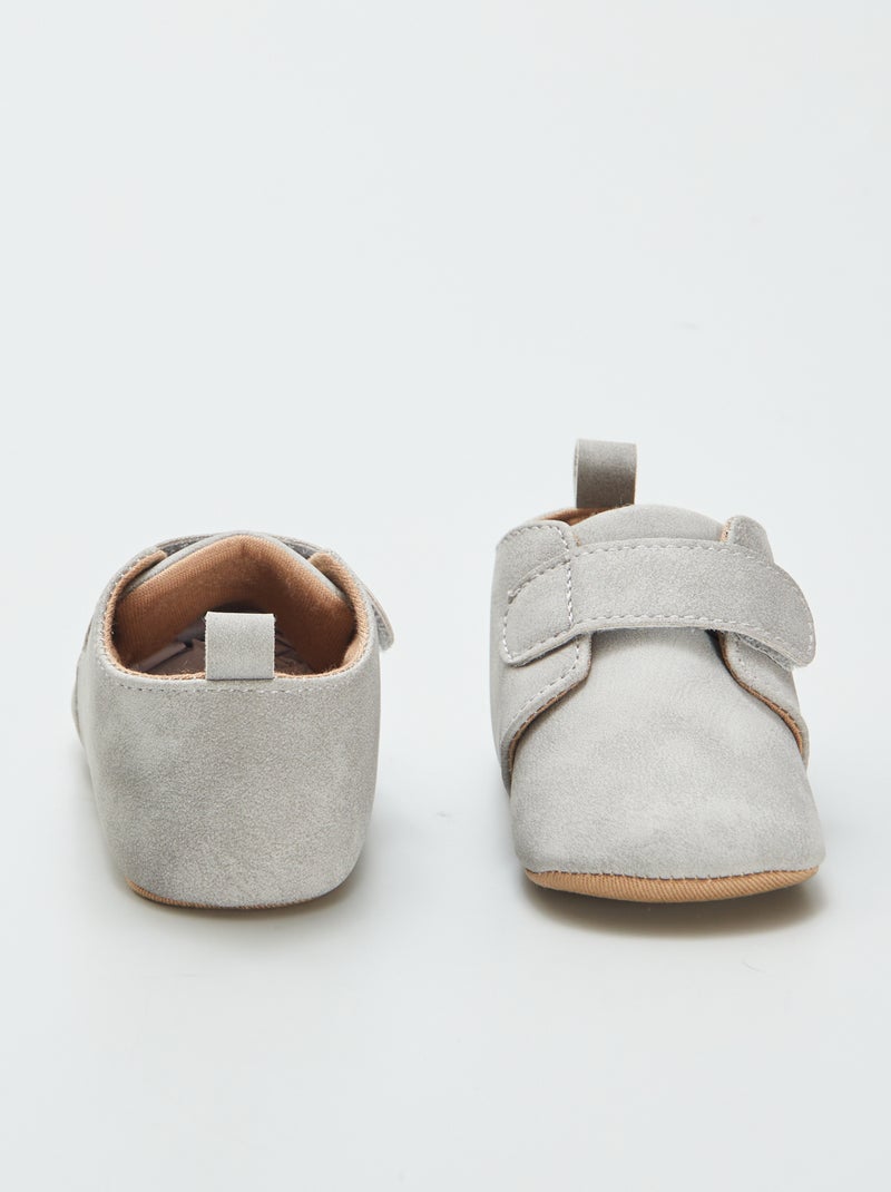 Botins com tiras de velcro CINZA - Kiabi