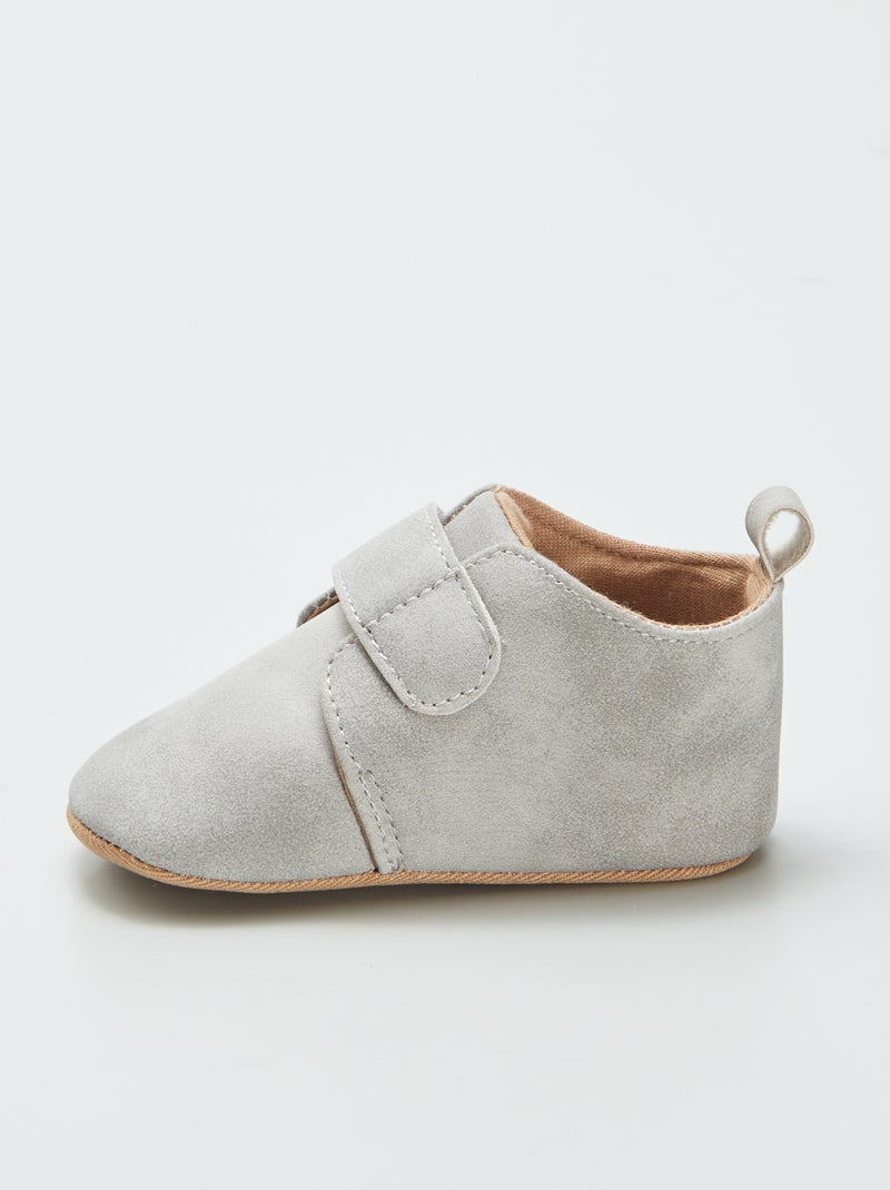 Botins com tiras de velcro CINZA - Kiabi