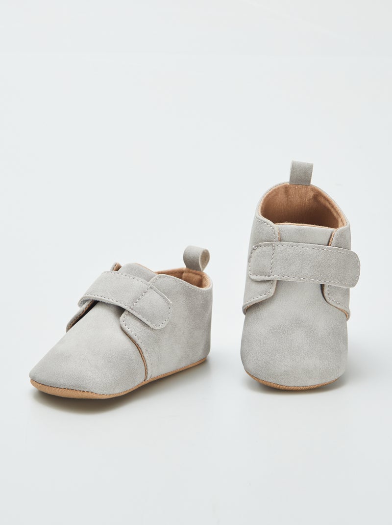 Botins com tiras de velcro CINZA - Kiabi