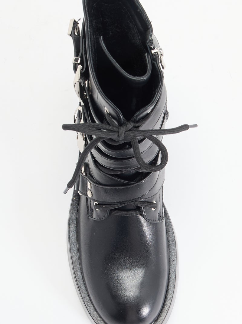 Botins com tiras Preto - Kiabi