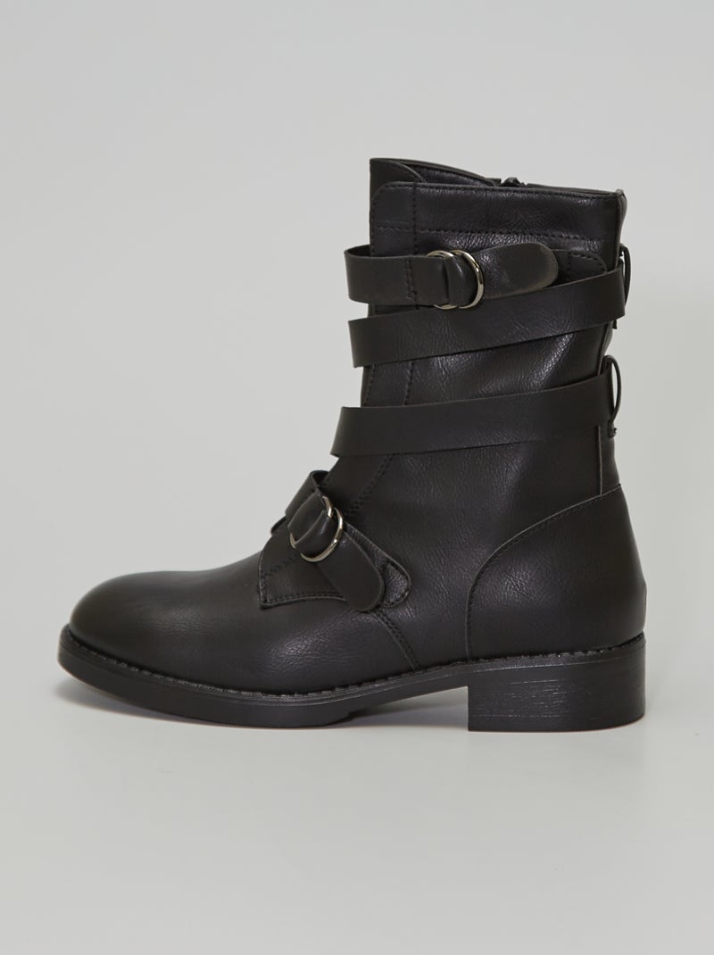 Botins com tiras Preto - Kiabi