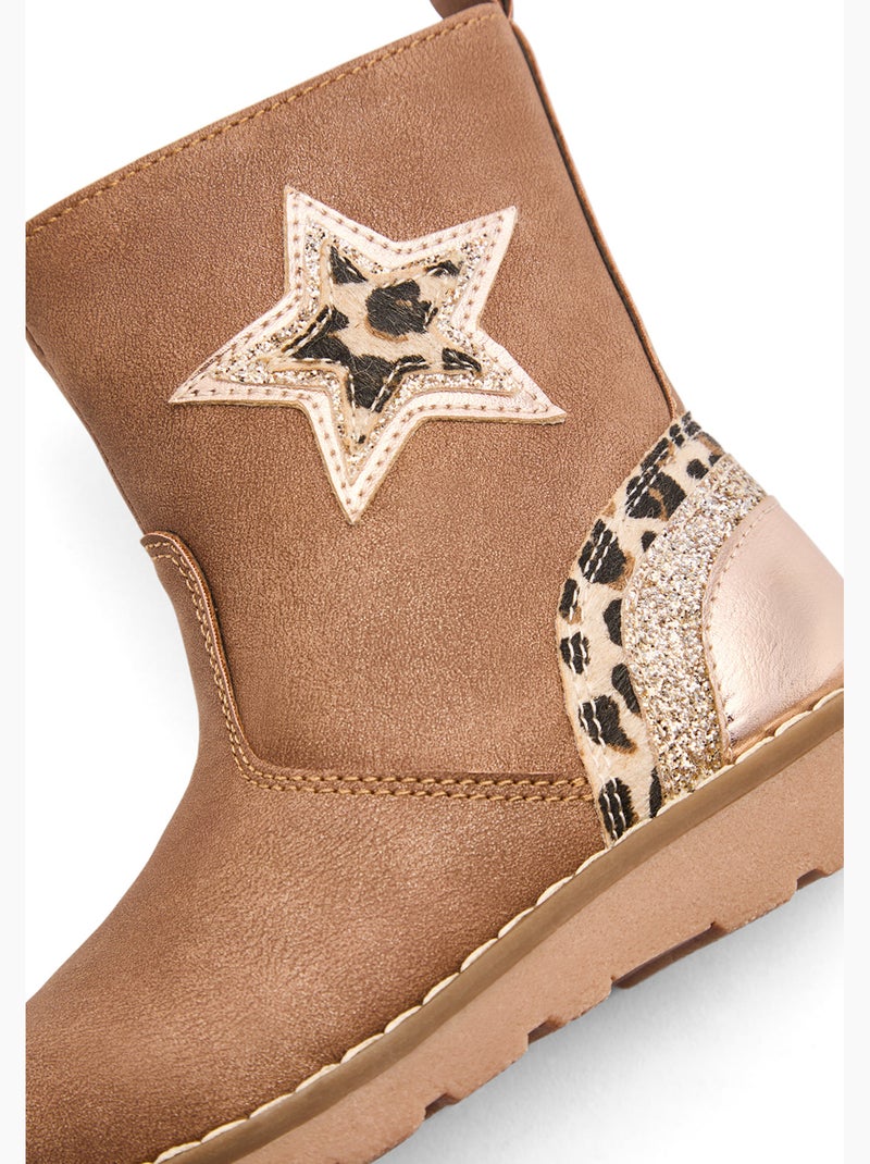 Botins conguitos estrellas Castanho-claro - Kiabi