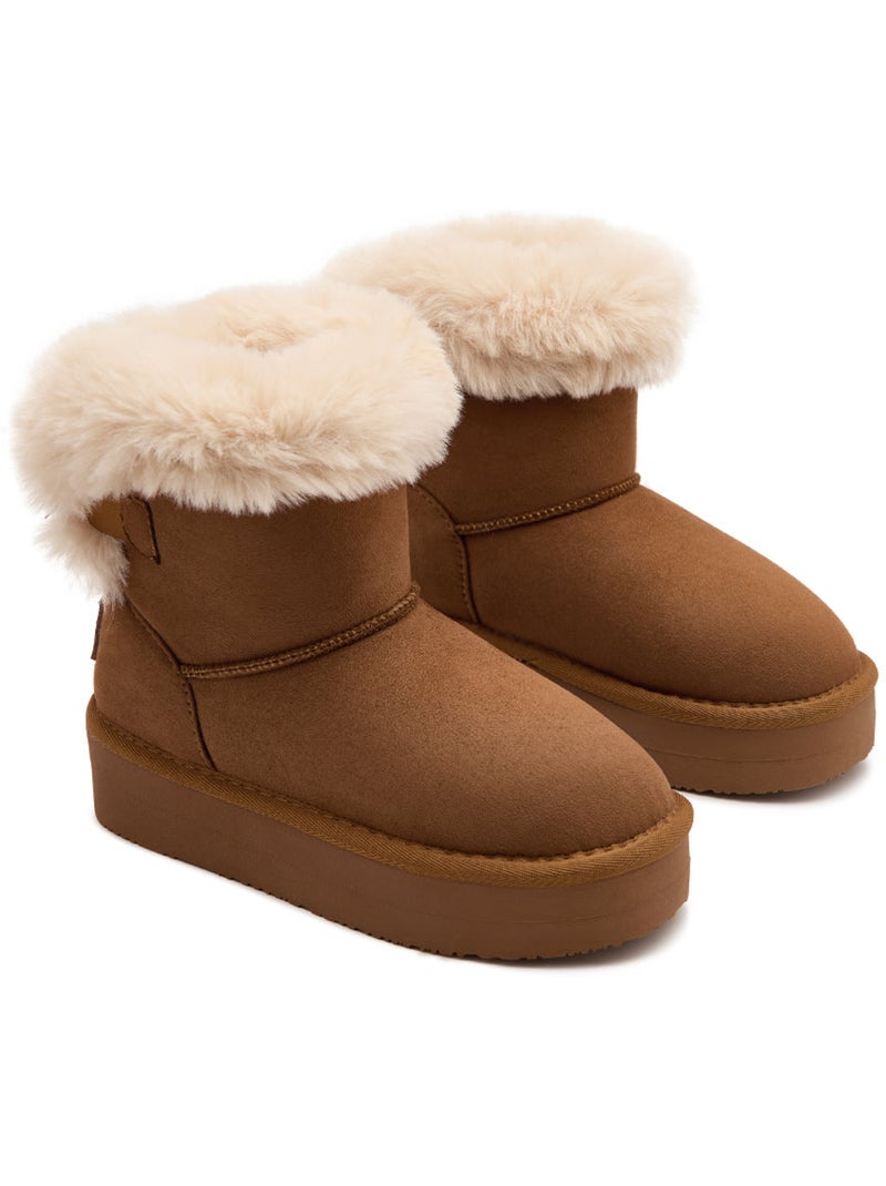 Botins conguitos repelente al agua pelo Castanho-claro - Kiabi
