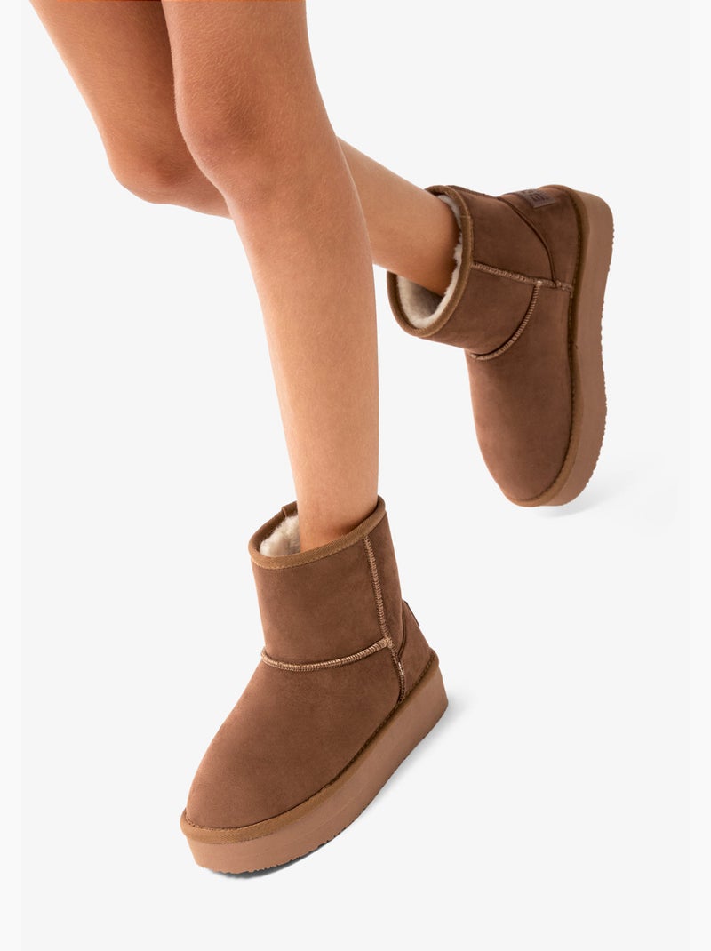 Botins conguitos repelente al agua pelo Castanho - Kiabi