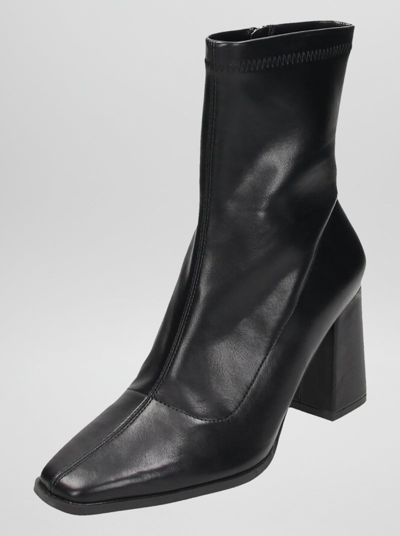 Botins de biqueira quadrada PRETO - Kiabi