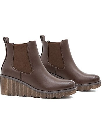 Botins de cunha material sintético montevita