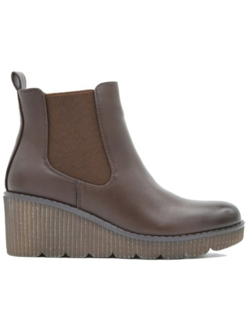 Botins de cunha material sintético montevita Castanho - Kiabi