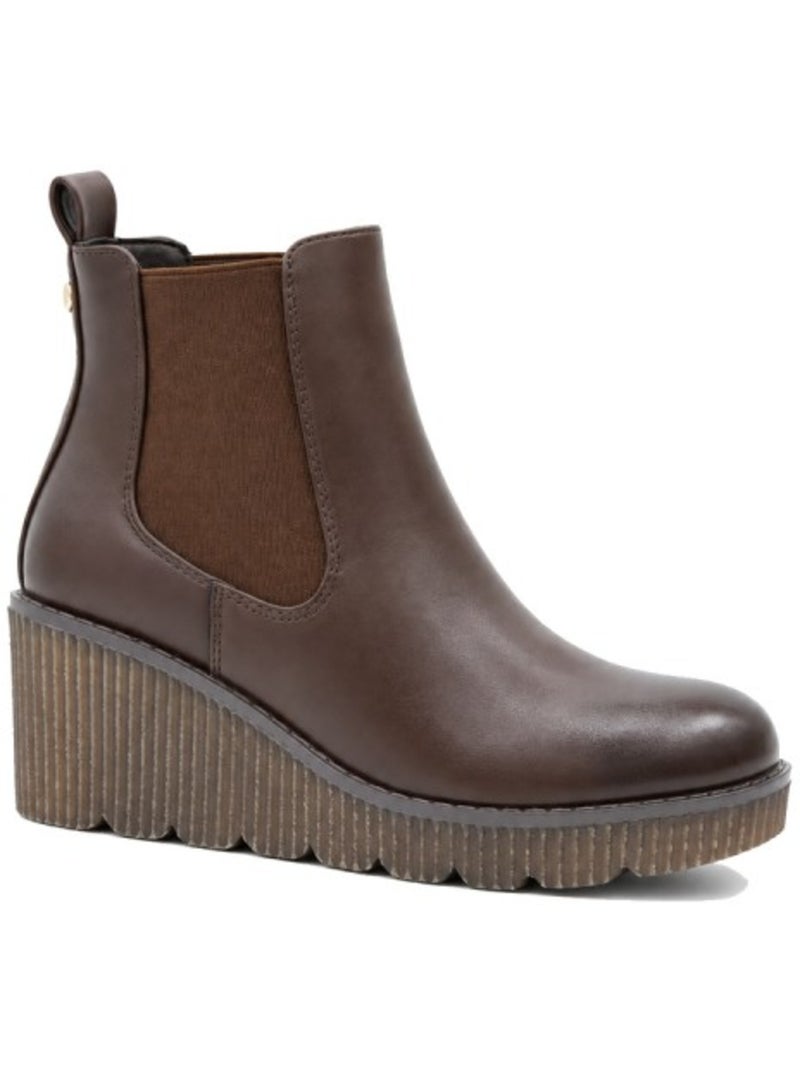 Botins de cunha material sintético montevita Castanho - Kiabi