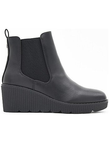Botins de cunha material sintético montevita