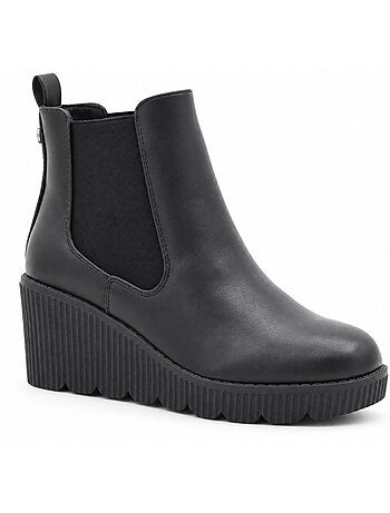 Botins de cunha material sintético montevita