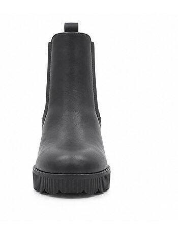 Botins de cunha material sintético montevita