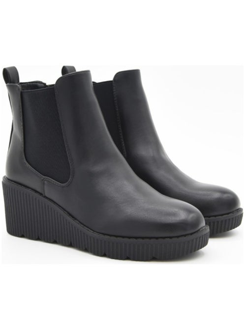 Botins de cunha material sintético montevita - Kiabi Botins de cunha material sintético montevita - Kiabi