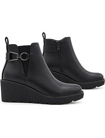 Botins de cunha material sintético montevita