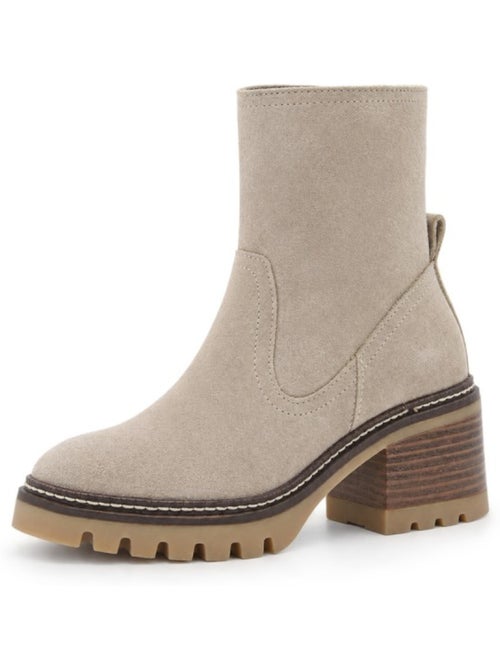 Botins de salto couro natural purapiel - Kiabi Botins de salto couro natural purapiel - Kiabi