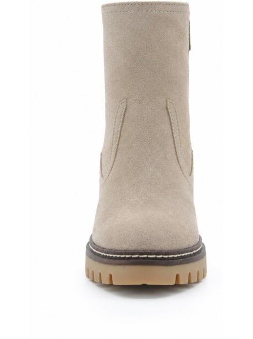 Botins de salto couro natural purapiel - Kiabi Botins de salto couro natural purapiel - Kiabi