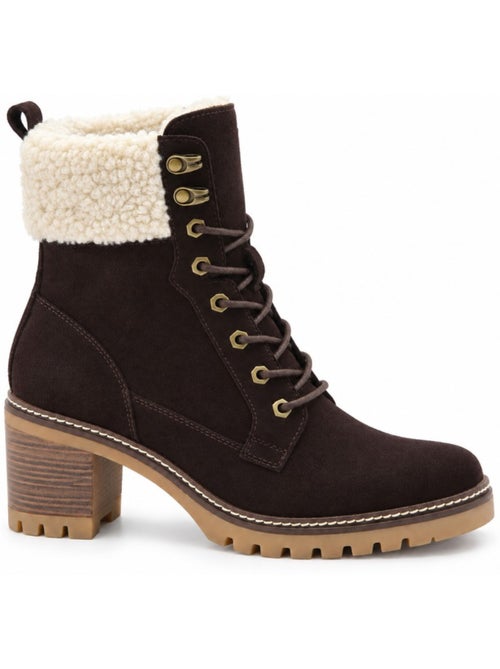 Botins de salto couro natural purapiel - Kiabi Botins de salto couro natural purapiel - Kiabi