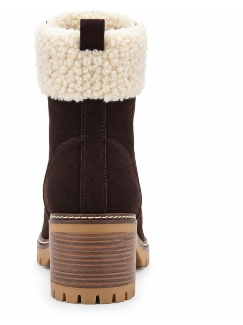 Botins de salto couro natural purapiel Castanho - Kiabi
