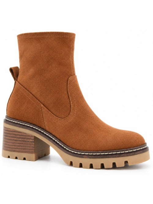 Botins de salto couro natural purapiel - Kiabi Botins de salto couro natural purapiel - Kiabi