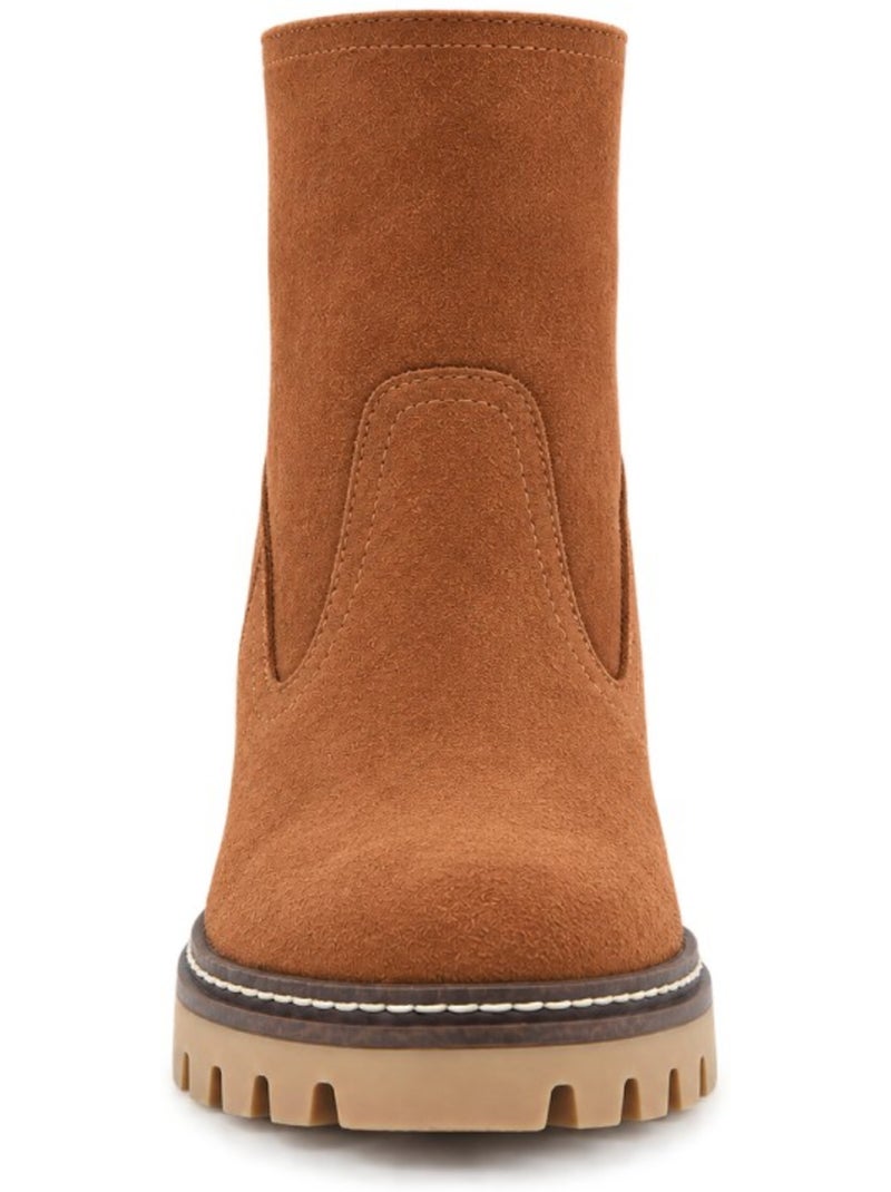 Botins de salto couro natural purapiel Castanho - Kiabi