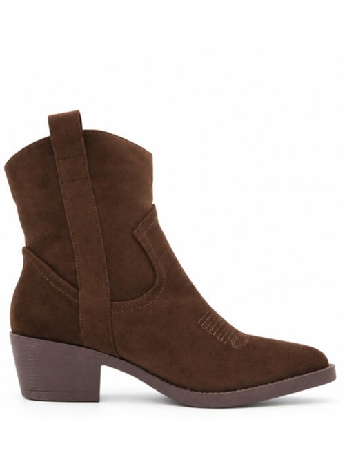 Botins de salto couro natural purapiel - Kiabi Botins de salto couro natural purapiel - Kiabi