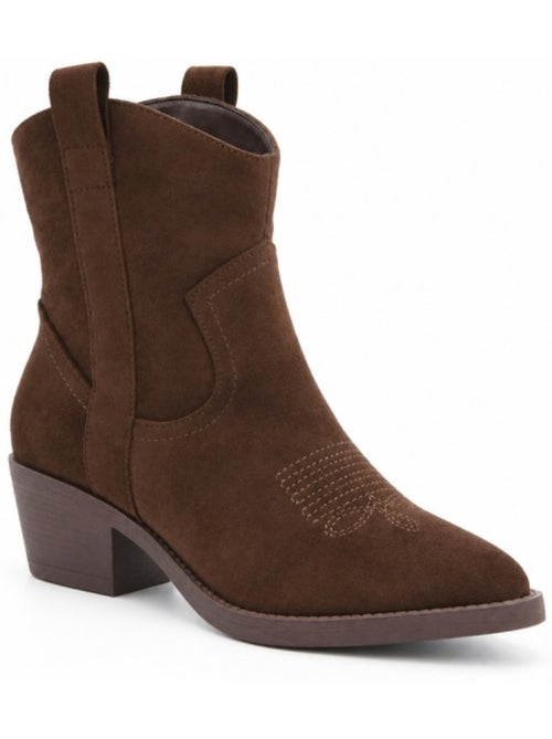 Botins de salto couro natural purapiel - Kiabi Botins de salto couro natural purapiel - Kiabi