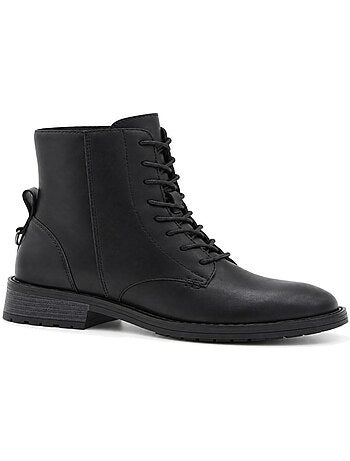 Botins de salto couro natural purapiel
