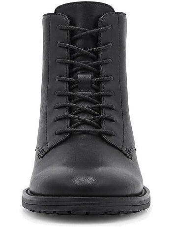 Botins de salto couro natural purapiel