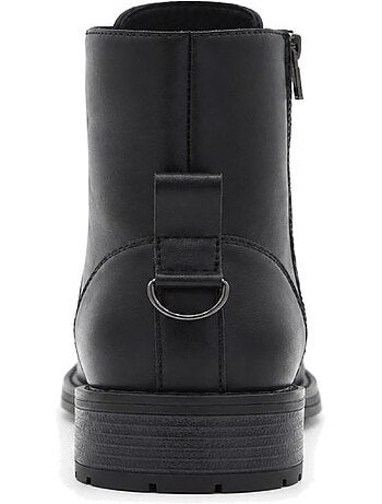 Botins de salto couro natural purapiel