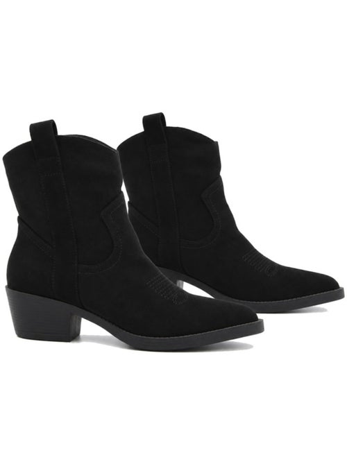 Botins de salto couro natural purapiel - Kiabi Botins de salto couro natural purapiel - Kiabi