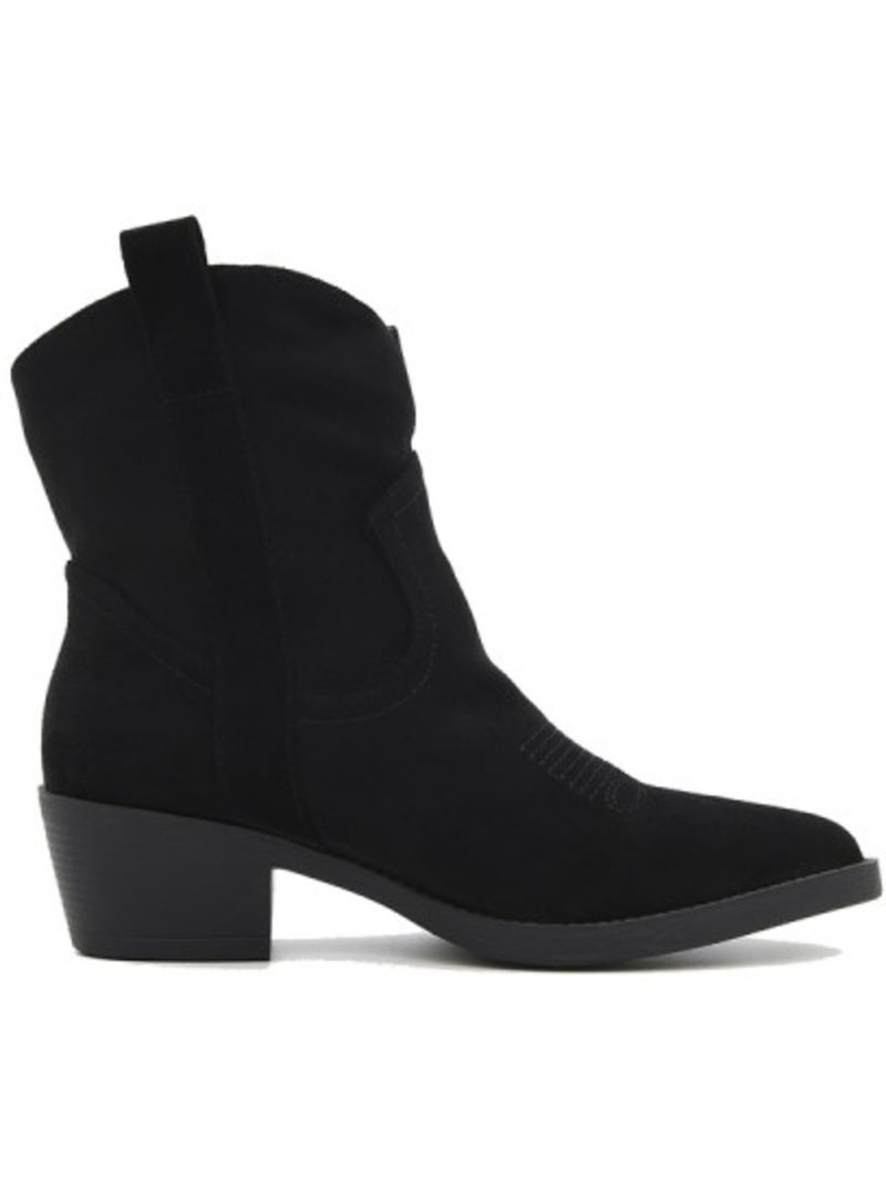 Botins de salto couro natural purapiel Preto - Kiabi