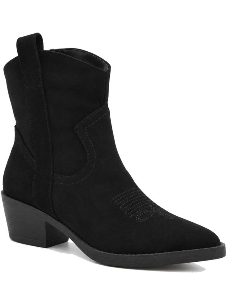 Botins de salto couro natural purapiel Preto - Kiabi