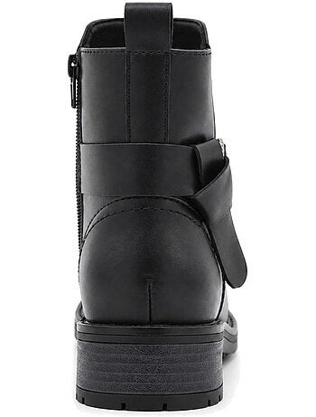 Botins de salto couro natural purapiel