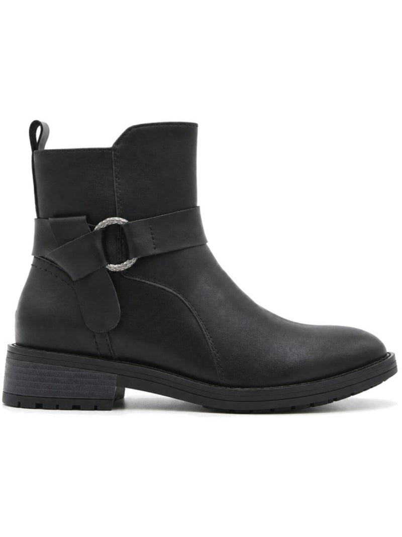 Botins de salto couro natural purapiel Preto - Kiabi